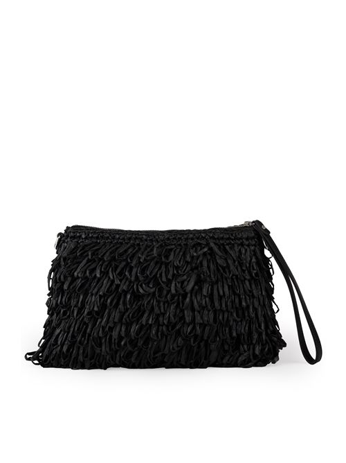 Borsa Marcella Clutch in rafia Nero GIANNI CHIARINI | BS 10865 SUMCRAZYNERO